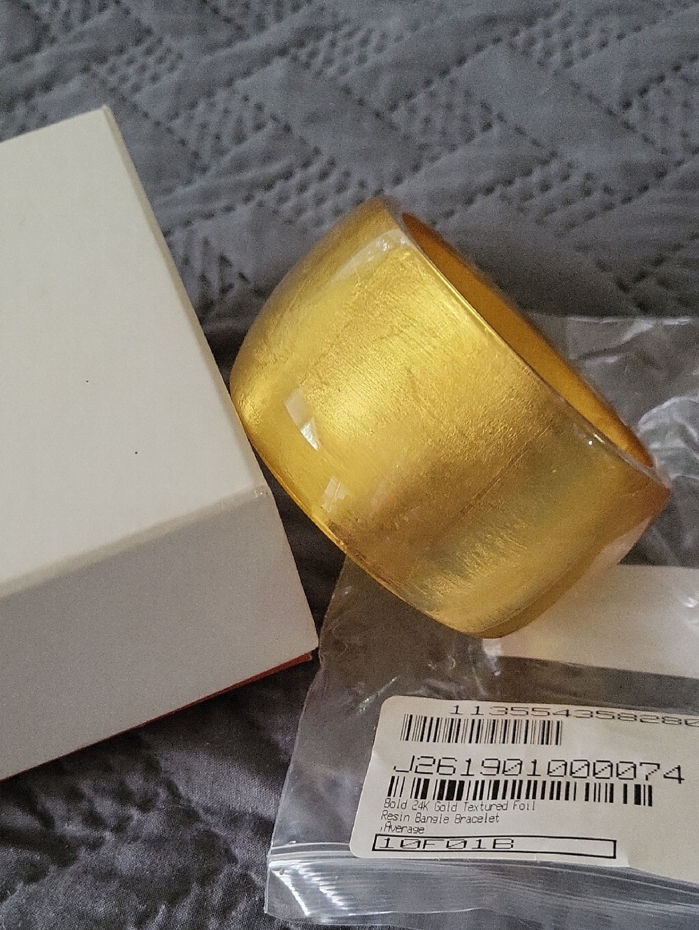 QVC 24 K Gold In Resin Wide Bangle Bracelet